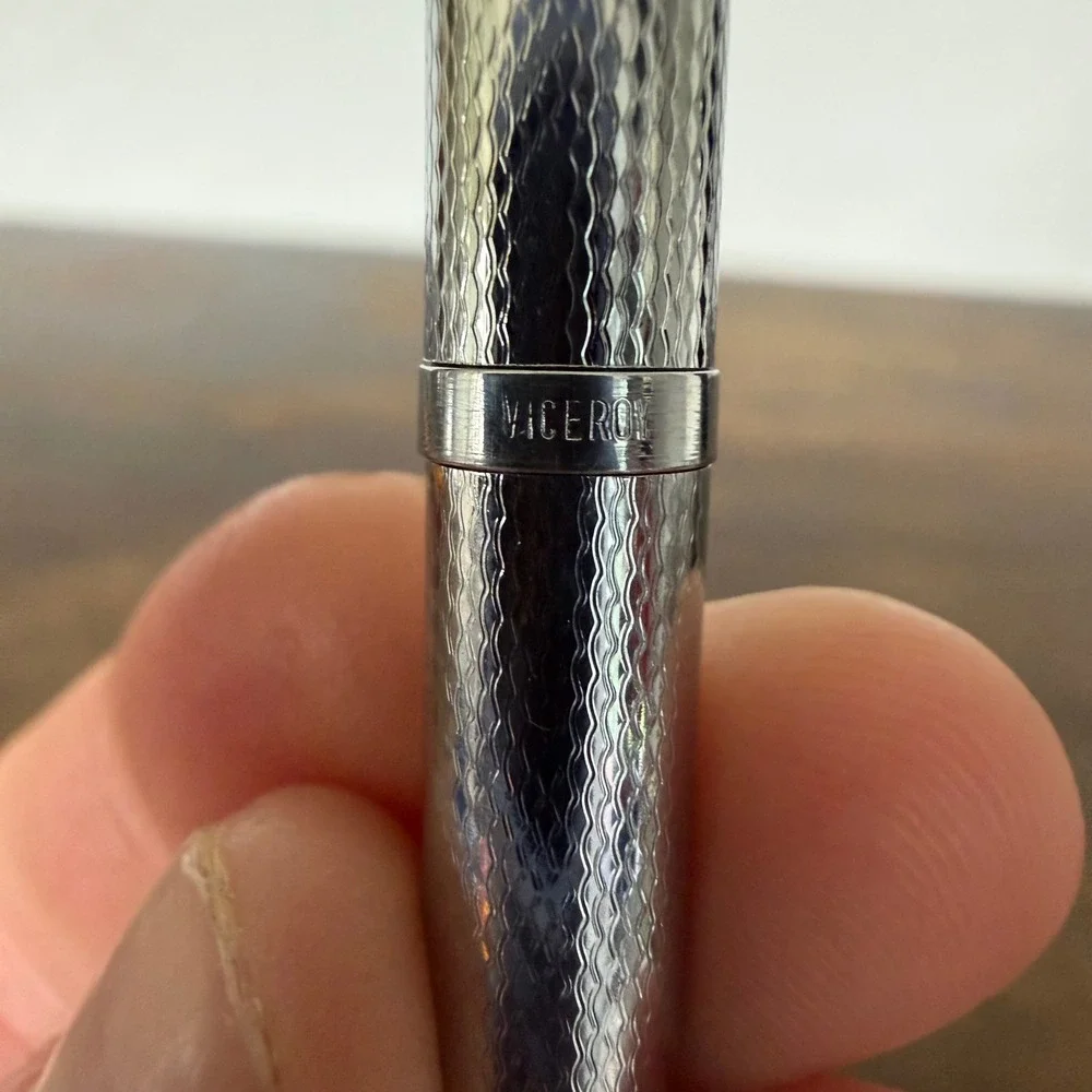 Vintage Kreisler USA Textured Silver Tone Ballpoint Pen Mid Century